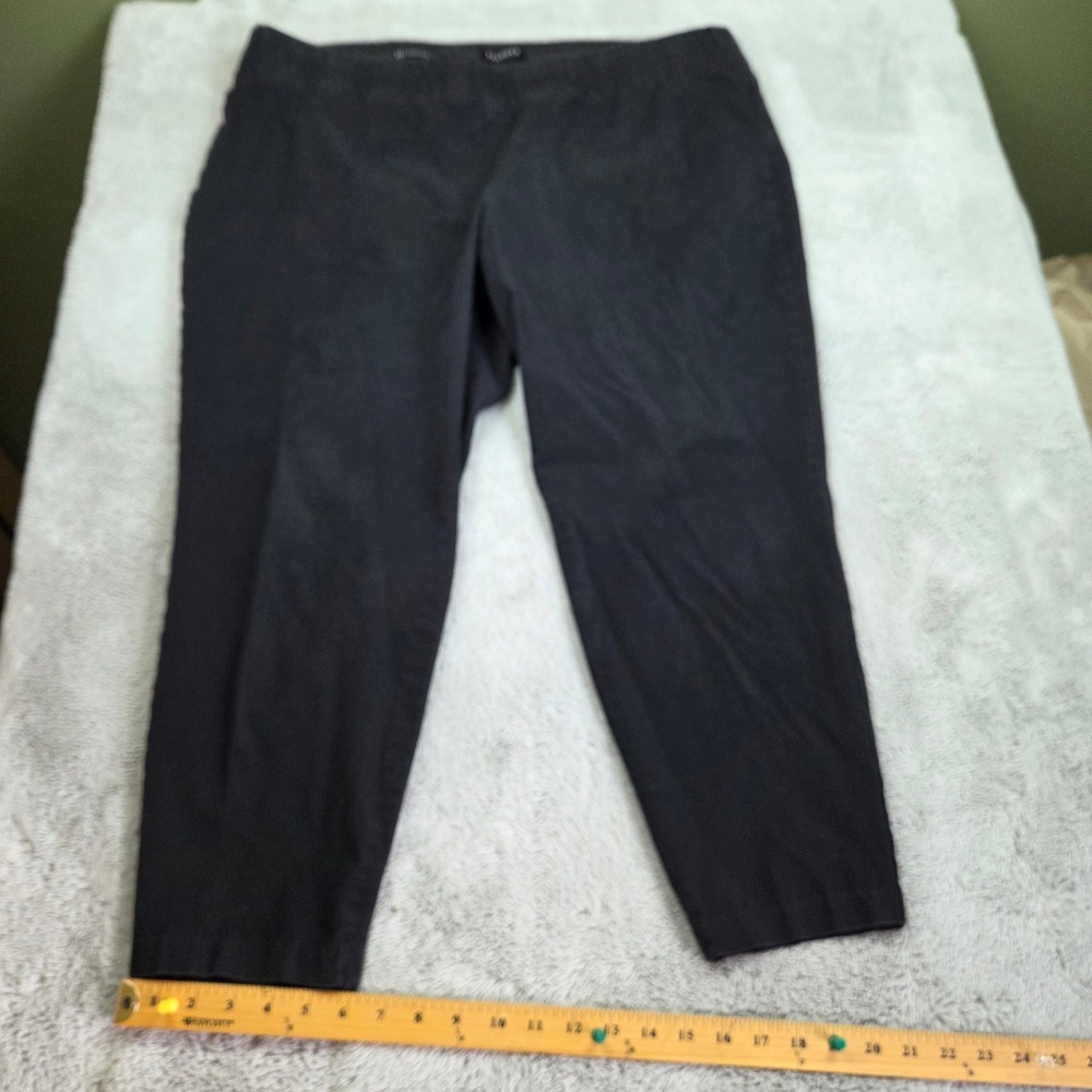Talbots Skinny Ankle Pants Womens 22W Stretch Elastic Waist Casual Work Black